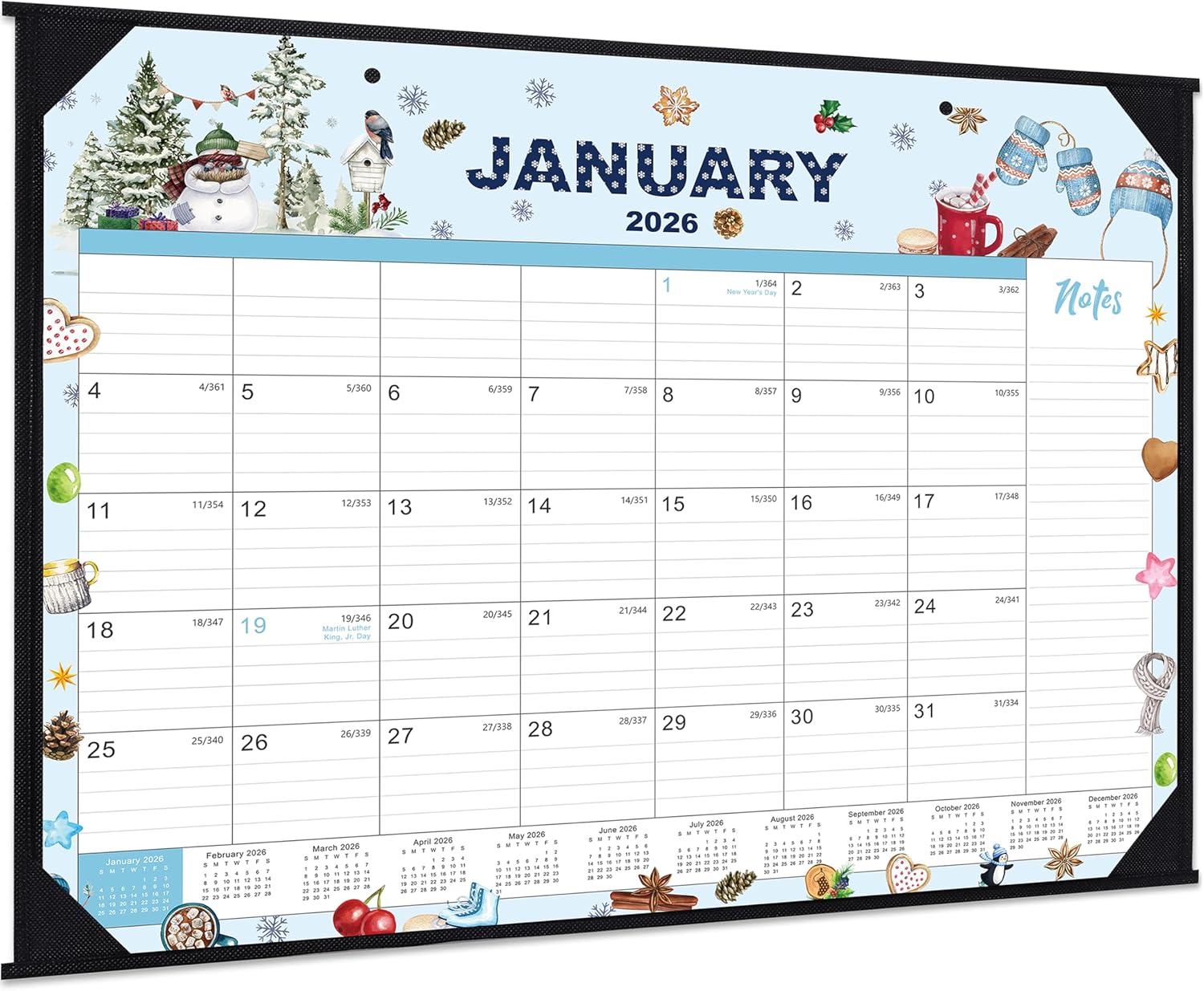 2026 Desk Calendar - Large Desk Calendar 2026, Jan.2026 - Dec.2026, 22" x 17", 12 Months Desktop Calendar 2026 with Corner Protectors, Desk Pad, Large Ruled Blocks - 12 Different Themes