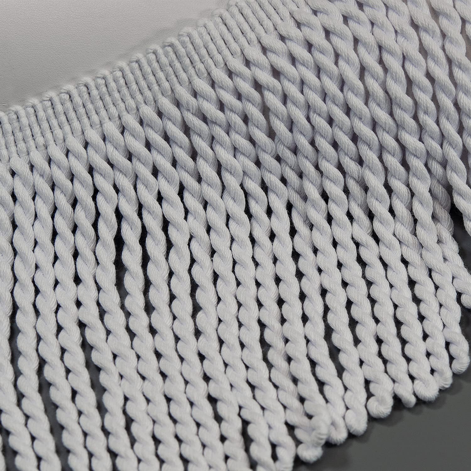 Trims by the Yard 6" Cotton Bullion Fringe Trim, White (5 Yard Cut)