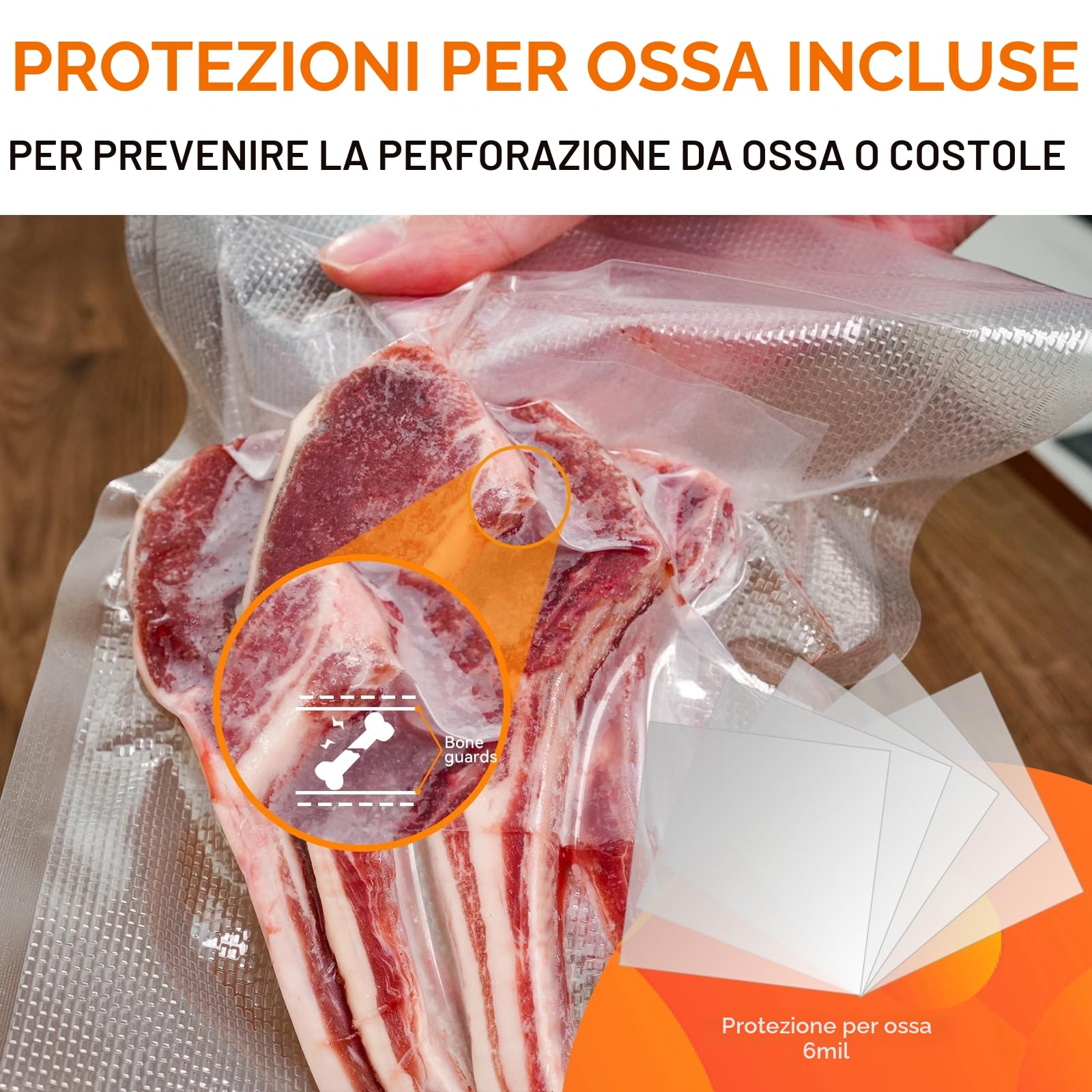 Wevac Sacchetti Sottovuoto Alimenti 100 Buste 20 x 30 cm, Sacchetti Sottovuoto per Alimenti Superficie Goffrata, Senza BPA, per Cottura Sottovuoto per Sottovuoto Alimenti Professionale
