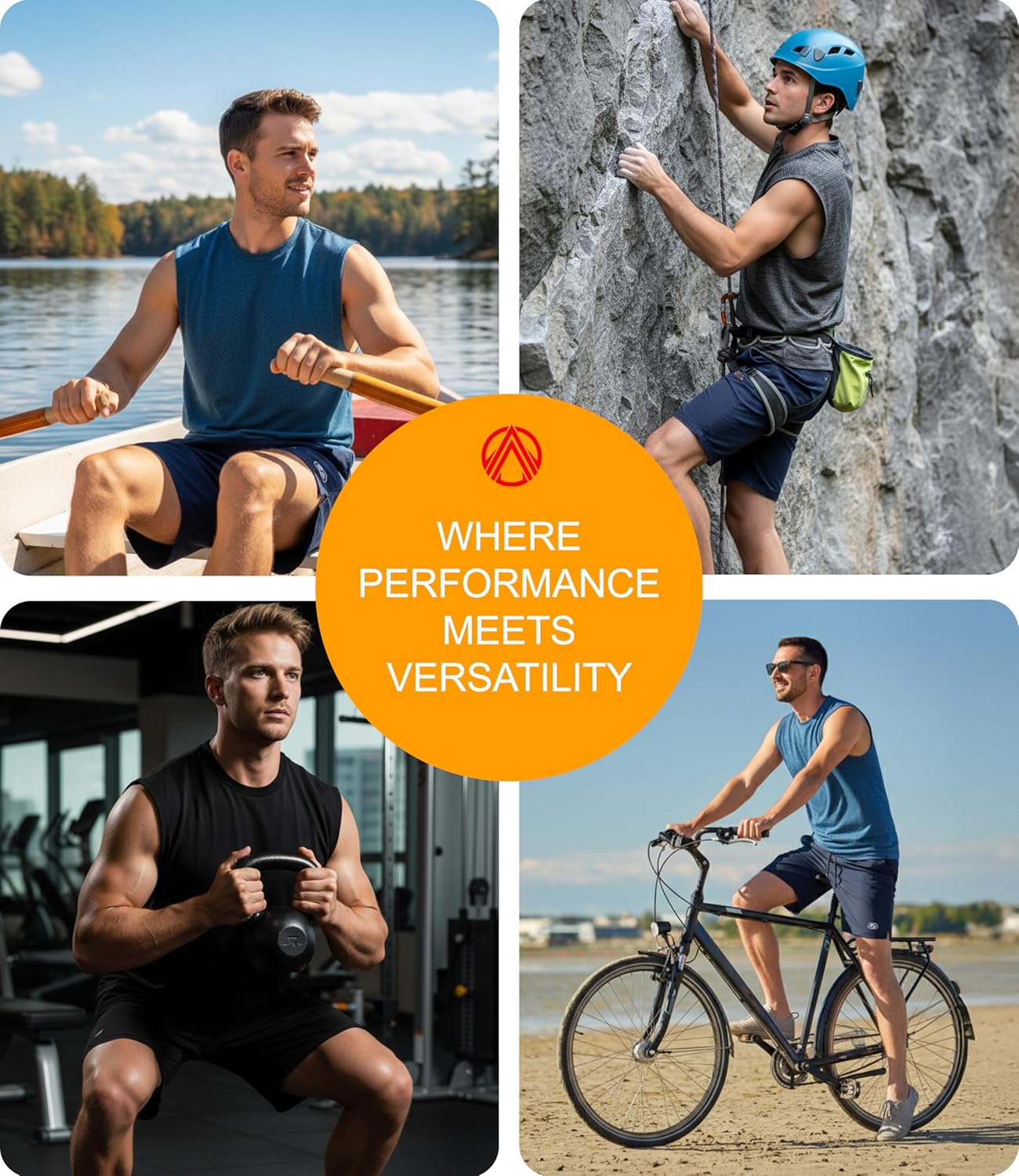 Men's Athletic Muscle Shirts (Dry Fit, 3-Pack) Moisture Wicking Sleeveless Performance Activewear Tank Tops for Gym - Image 6