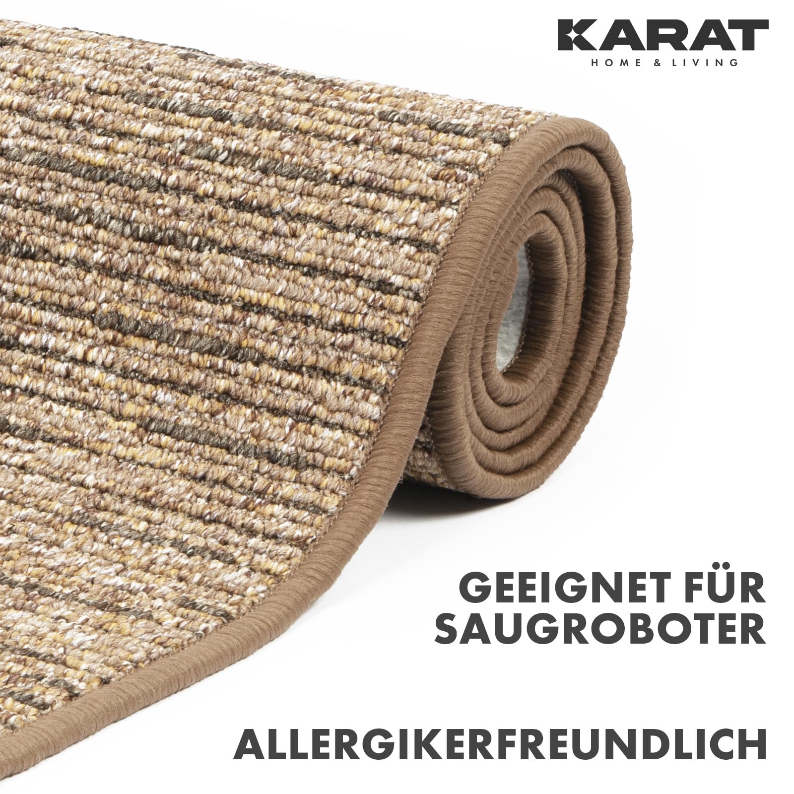 KARAT Bettvorleger - 3-teiliges Set - Moderne Bettumrandung in Hellbraun - Teppich Läufer für Schlafzimmer Wohnzimmer - Flauschiger Teppichläufer Geneva (B: 67 cm | L: 1 x 330 cm + 2 x 130 cm)