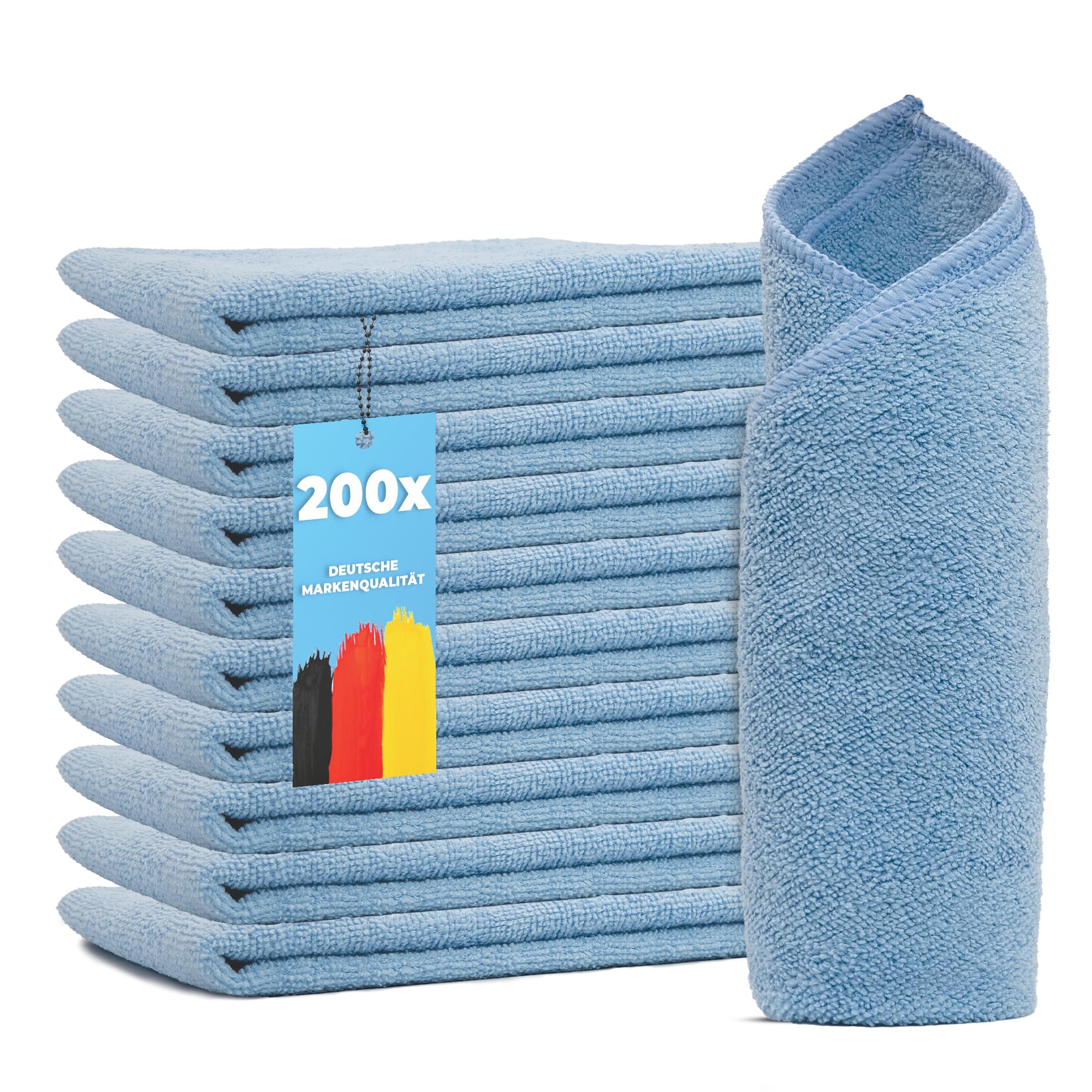 Mikrofasertücher Allzwecktücher 40x40 cm – 10er / 20er / 200er Set – Farben Blau, Rot, Gelb, Grün – Putzlappen, Reinigungstücher & Spüllappen für Küche, Bad & Haushalt