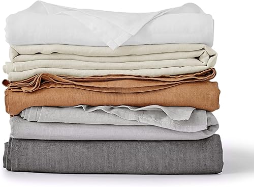 Miniatura 5 de Levtex Home - 100% lino - Juego de sábanas tamaño individual - Lino lavado - Carbón - El juego incluye sábana encimera (66x96 pulgadas), sábana