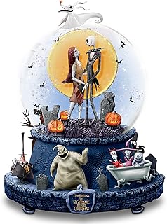 The Bradford Exchange Disney The Nightmare Before Christmas Musical Glitter Globe with Rotating Base