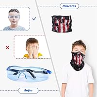 Vista 6 de KKONES Kit de chaleco táctico para niños de la serie Nerf Guns con dardos de repuesto, bolsa de dardos, clips de recarga, máscara táctica, muñequera