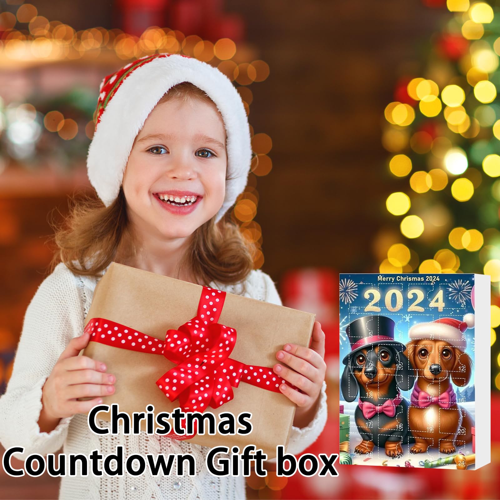 AYNKH 2024 Christmas Holiday Advent Calendar, Funny Animal Advent Calendar, 2D Ornament Advent Calendar - Image 3