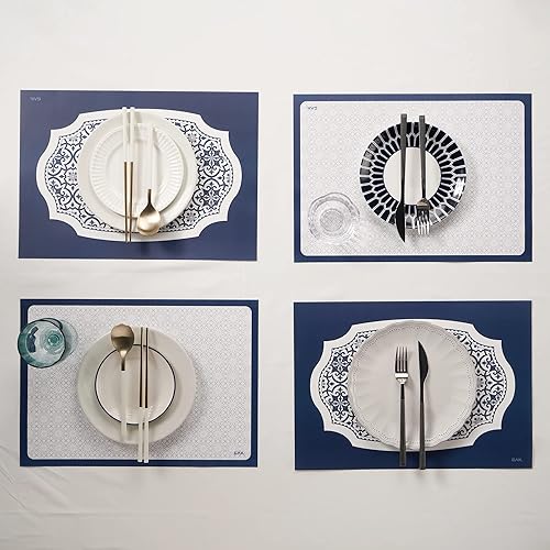 Miniatura 2 de GAK. Manteles individuales de papel impermeables  Juego de 6 manteles individuales desechables para mesa de comedor  Elegante decoración de mesa