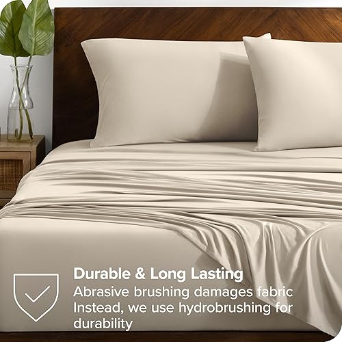 Miniatura 7 de Bare Home Juego de sábanas de punto elástico de microfibra de alta calidad, sábanas elásticas en 4 direcciones, sábana bajera elástica, sábana