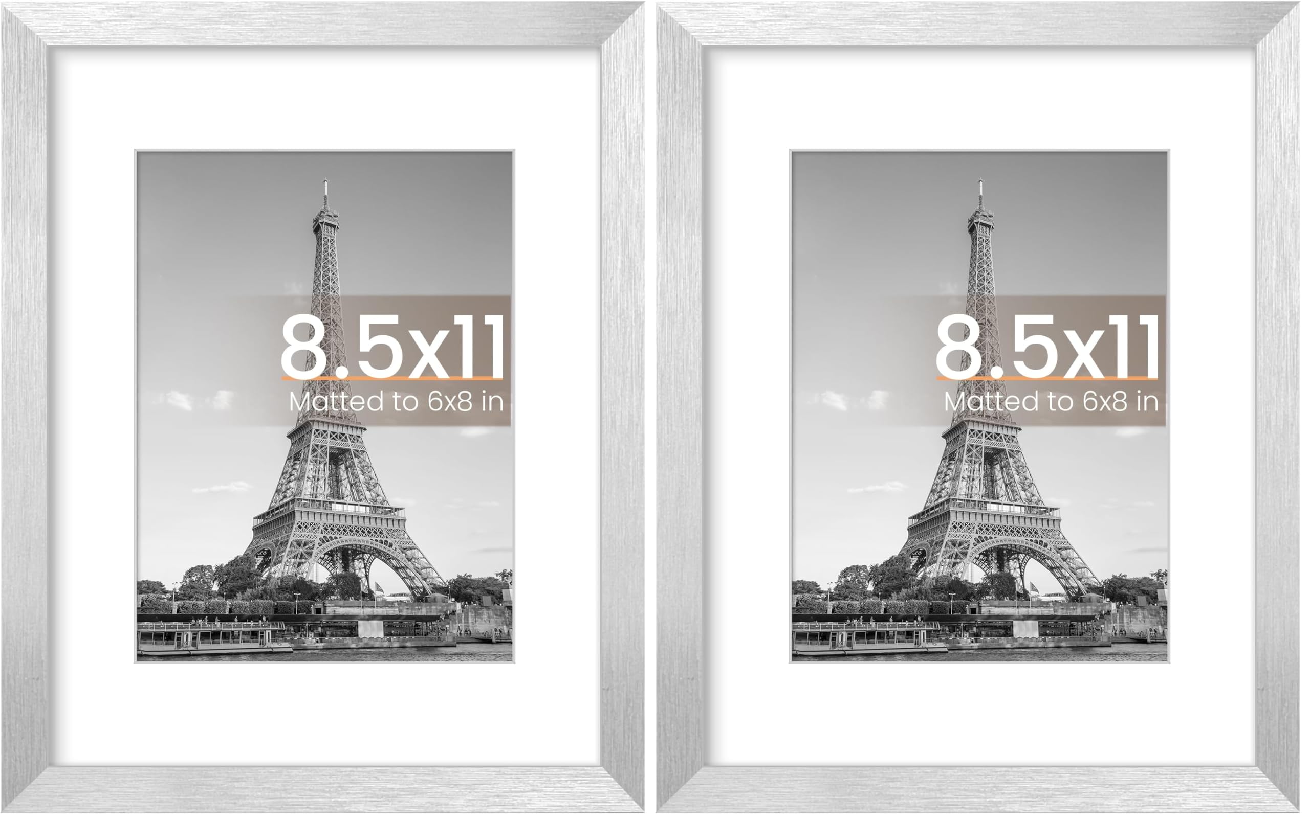 upsimples 8.5 By 11 Picture Frame, Certificate Frames, Silver 2 Pack