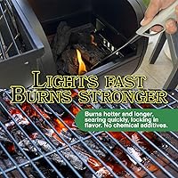 Vista 4 de Carbón vegetal de madera de nogal de 8 libras para asar a la parrilla, totalmente natural para ahumar, asar a alta temperatura y barbacoa