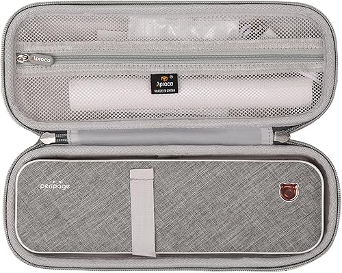 Aproca Estuche para impresoras portátiles compatible con TATTMUSEJADENSMUNBYN ITP01, impresora inalámbrica Bluetooth y accesorios, bolsa rígida de