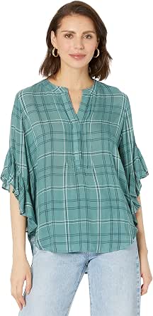 Vince Camuto Women's Ruffled Pintuck Henley Top - Pull On Blouse With Casual Elegance - View #8