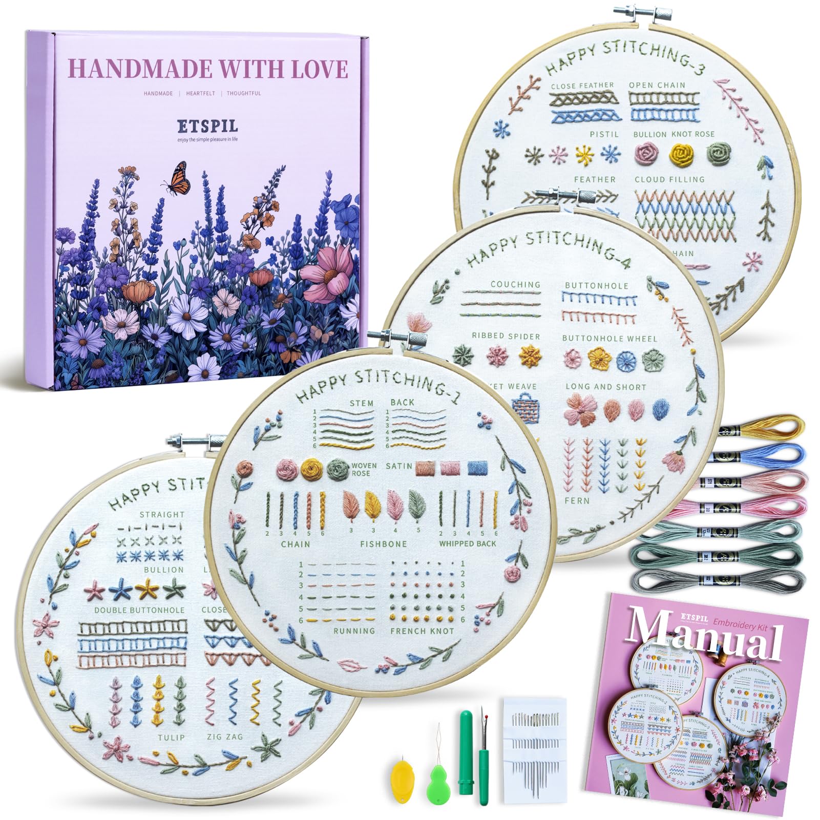 ETSPIL Wreath Embroidery Kit