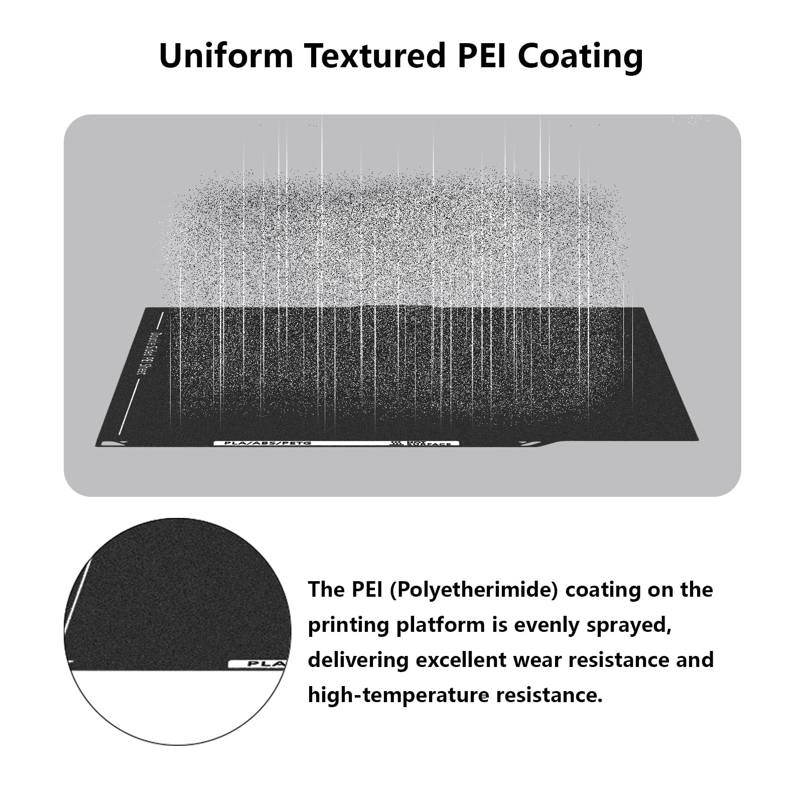Upgraded Centauri Double Sided PEI Build Plate, drukarka 3D Black Textured PEI Platforma do Centauri/Centauri Carbon 260 x 271 mm