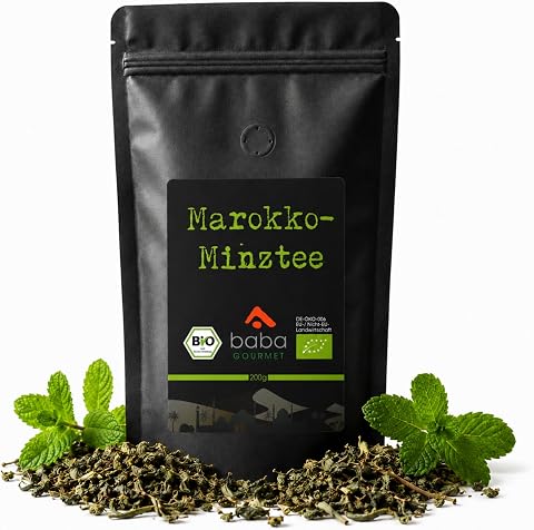 Bio Marokko Minztee lose 200g, 100% naturrein orientalische Grünteemischung