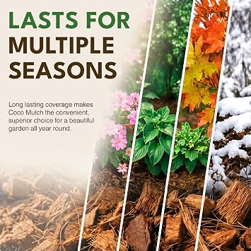 PlantBest Coco Mulch Compressed Block 9.1 lb Expands to 64 Quarts and Up to 17.5 Sq. Feet, Organic Coconut Mulch for Landscaping, Garden Beds, Trees, Plants & Weed Control