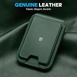 SHIELDON Genuine Leather Wallet Stand, Strong Magnetic Phone Wallet, Angle Adjustment, 6 Card Holders, RFID Blocking, Compatible with iPhone 17 Pro/Max/Air, 16/15/14/13/12 - Nappa Evergreen