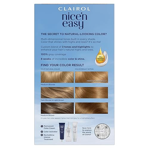 Miniatura 13 de Clairol Nice 'N Easy - tinte permanente para el cabello,100% cobertura de canas, color 8A, paquete de 3 unidades 10 Extra Light Blonde