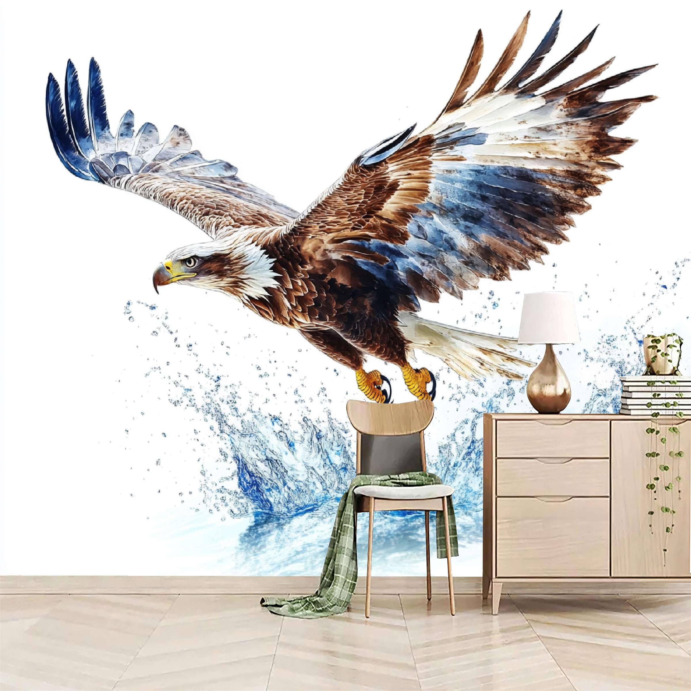 Papier peint panoramique pose facile sans colle tapisserie aigle