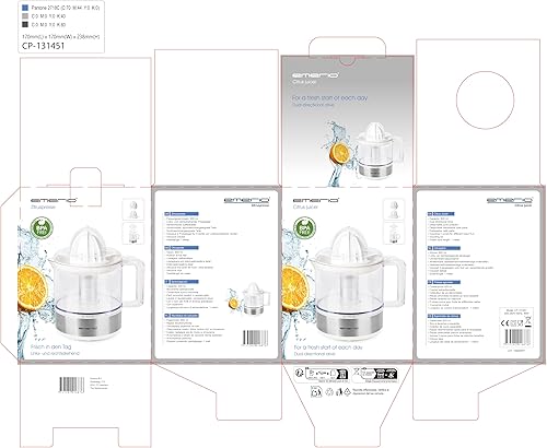 Miniatura 5 de EMERIO Exprimidor eléctrico de cítricos, exprimidor de naranja, recipiente grande de 27.1 fl oz con escala, 2 direcciones de rotación para mayor