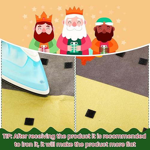 Vista 7 de Enhon Juego de árbol de Navidad de fieltro para bricolaje, Nacimiento de fieltro con 29 piezas de adornos desmontables, decoración de Navidad