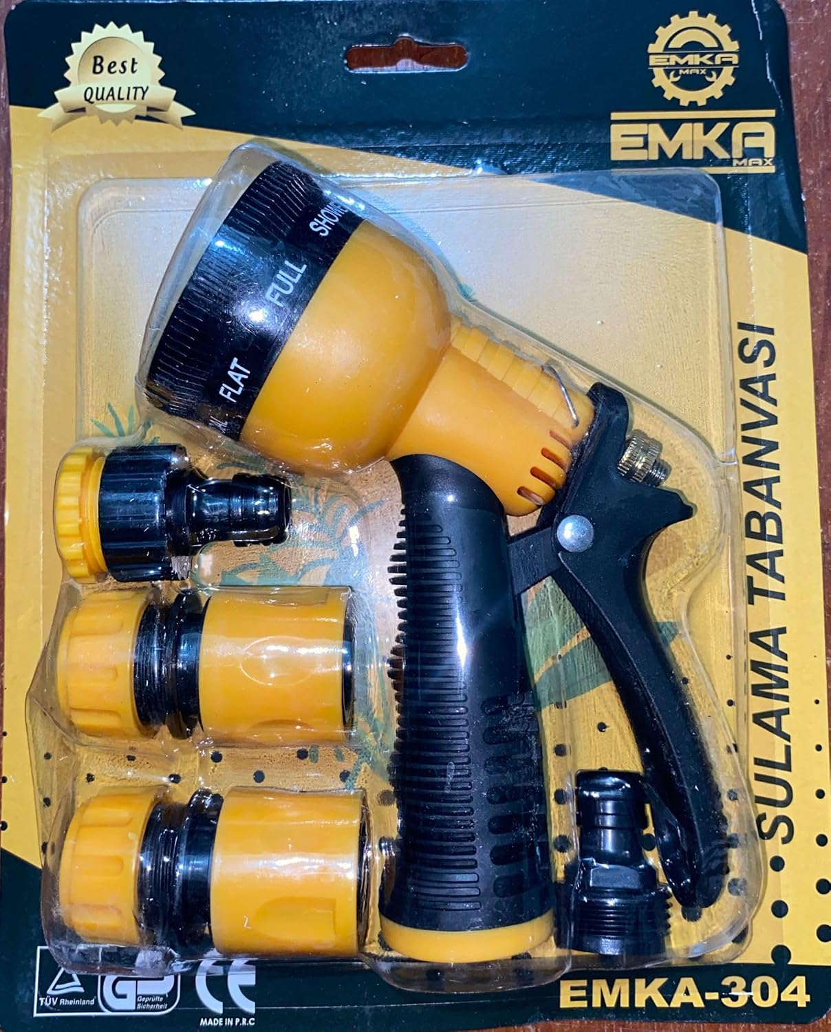 Otomatik 7 Fonksiyonlu Tabanca Seti 3 Bağlantı Adaptörlü Bahçe Sulama Seti 1/2"