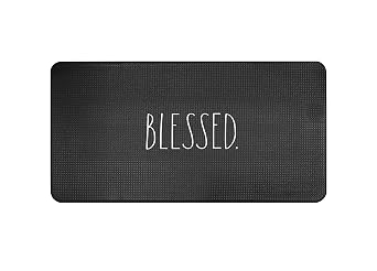 Rae Dunn Anti Fatigue Mat for Standing Blessed - 20 Inch x 30 Inch - Cushion Foam Rubber Kitchen Mat for Floor - Non Skid Non Slip Pad for Back Pain, Knee Support, Foot Comfort