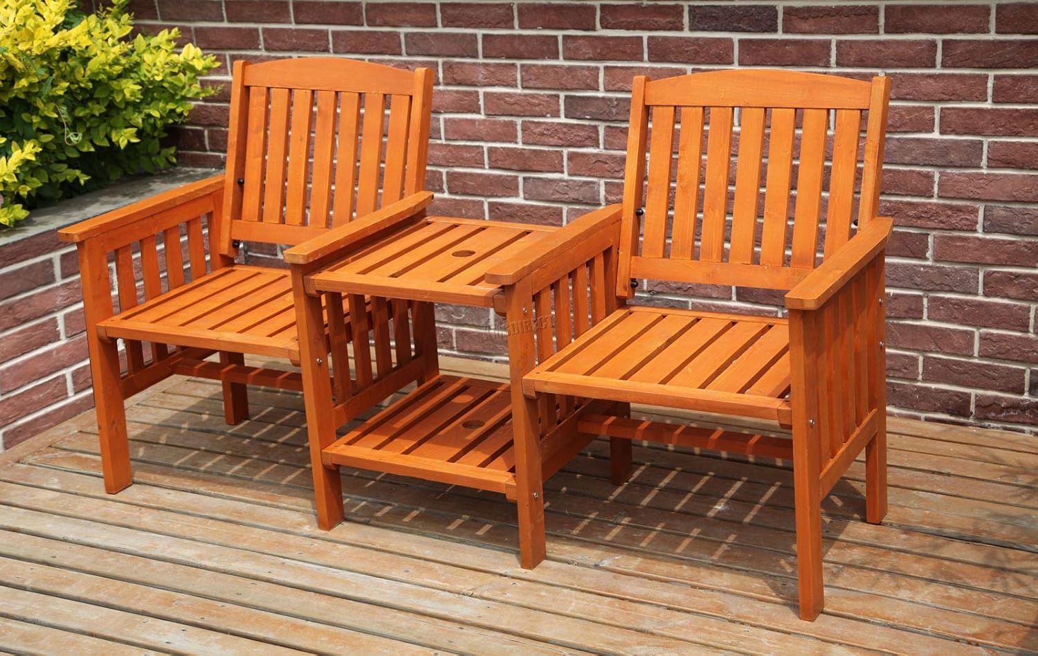 WestWood BIRCHTREE Outdoor Garden Love Duo Seat Patio Bench Couples Companion Yard 2 Seater Chair Twin With Table Set Parasol Hole Pool Wooden Furniture LS02 Natural WestWood BIRCHTREE Outdoor Garden Love Duo Seat Patio Bench Couples Companion Yard 2 Seater Chair Twin With Table Set Parasol Hole Pool Wooden Furniture LS02 Natural