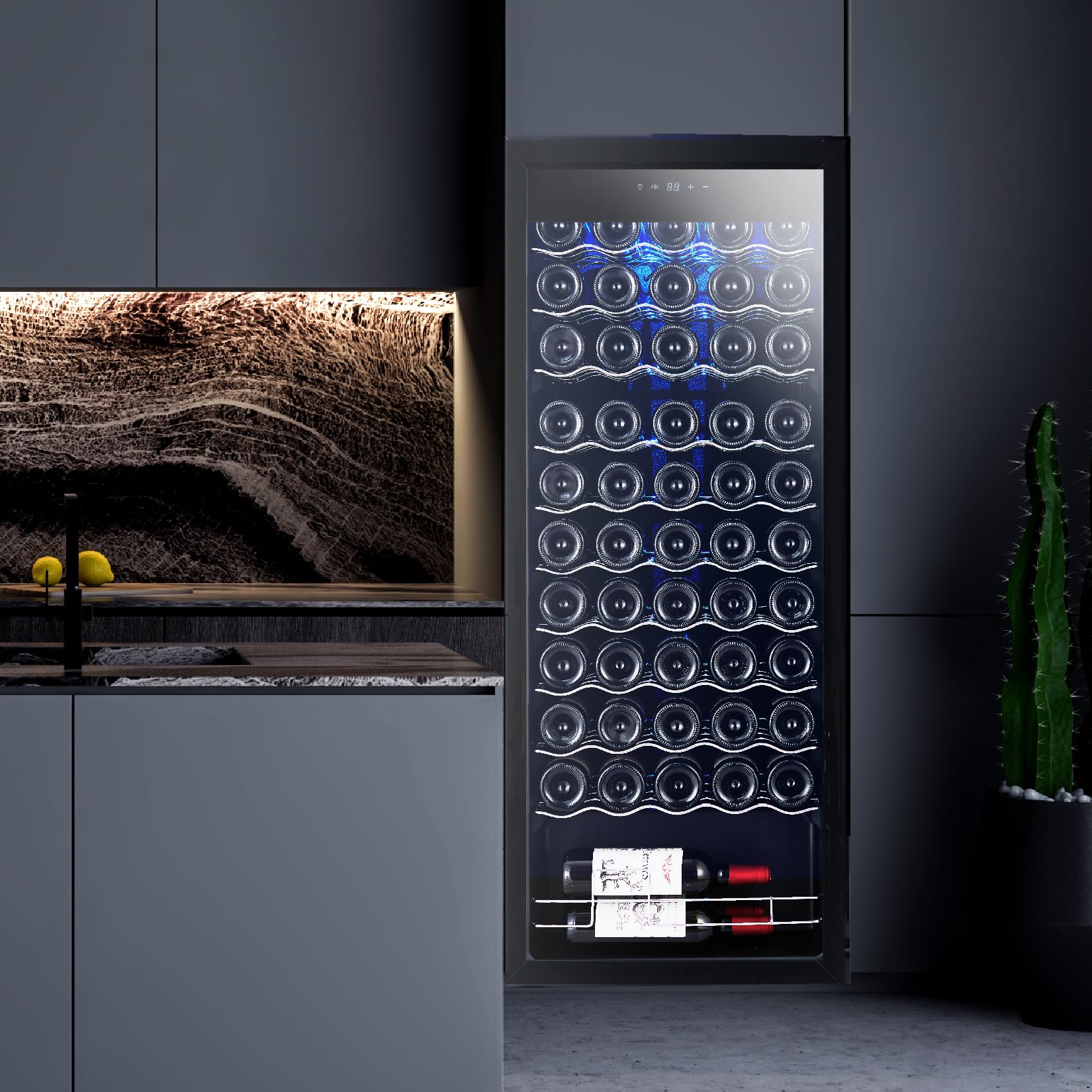 39 Bottle Dual Zone Wine Cooler Refrigerator – Freestanding Wine Fridge With Fast Cooling & Low Noise, Ideal For Red/White Wine, Champagne, Beer – Wine Chiller For Home Bar, Kitchen Or Cellar Use on Fridge.com - View 2