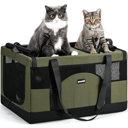 Pecute Large Soft Double Pet Crate, Green