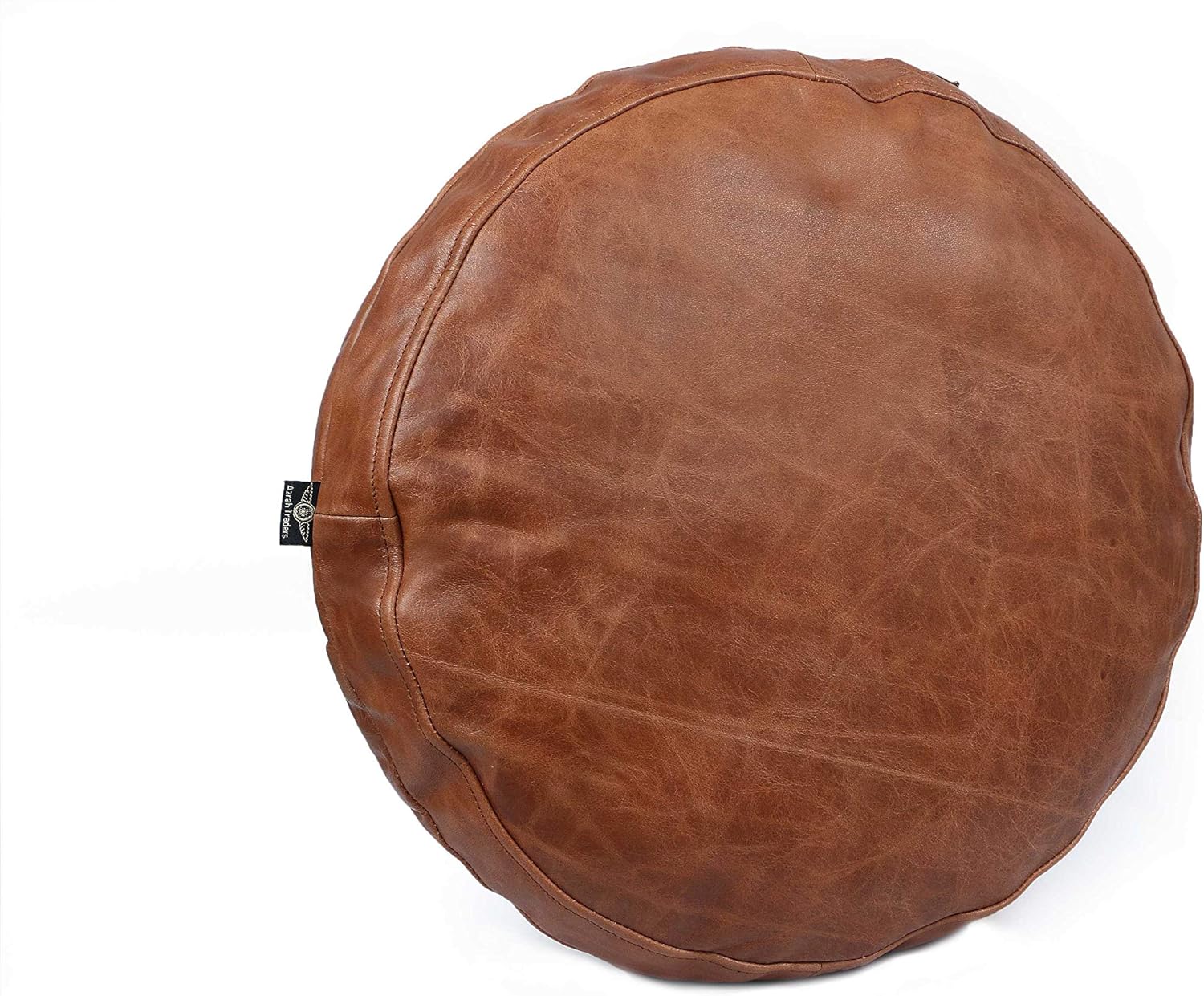 モロッコ クッション プフ （ダークブラウン＆クリームイエロー