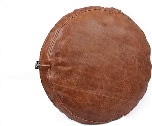 Funda de almohada redonda de piel de cordero Funda de cojín para sofá Fundas de cojín circulares decorativas para sala de estar y dormitorio Tan