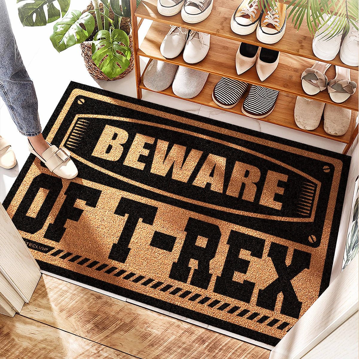 Tapis d'entrée extérieur absorbant pour stopper la saleté avec humour à la maison