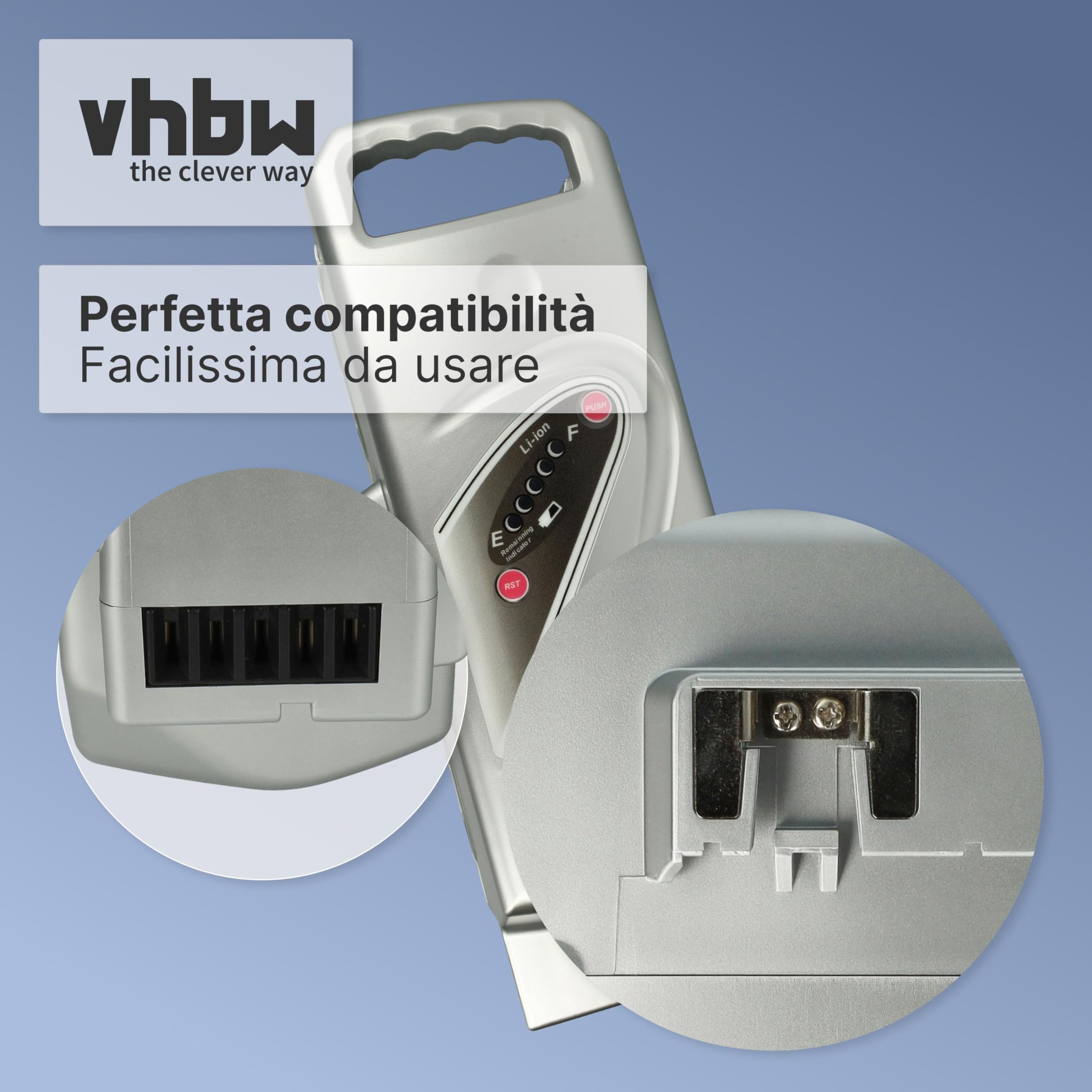 vhbw batteria compatibile con Kalkhoff Pro Connect S 27, S 11 bici elettrica (15,6Ah, 25,2V, Li-Ion) - argento