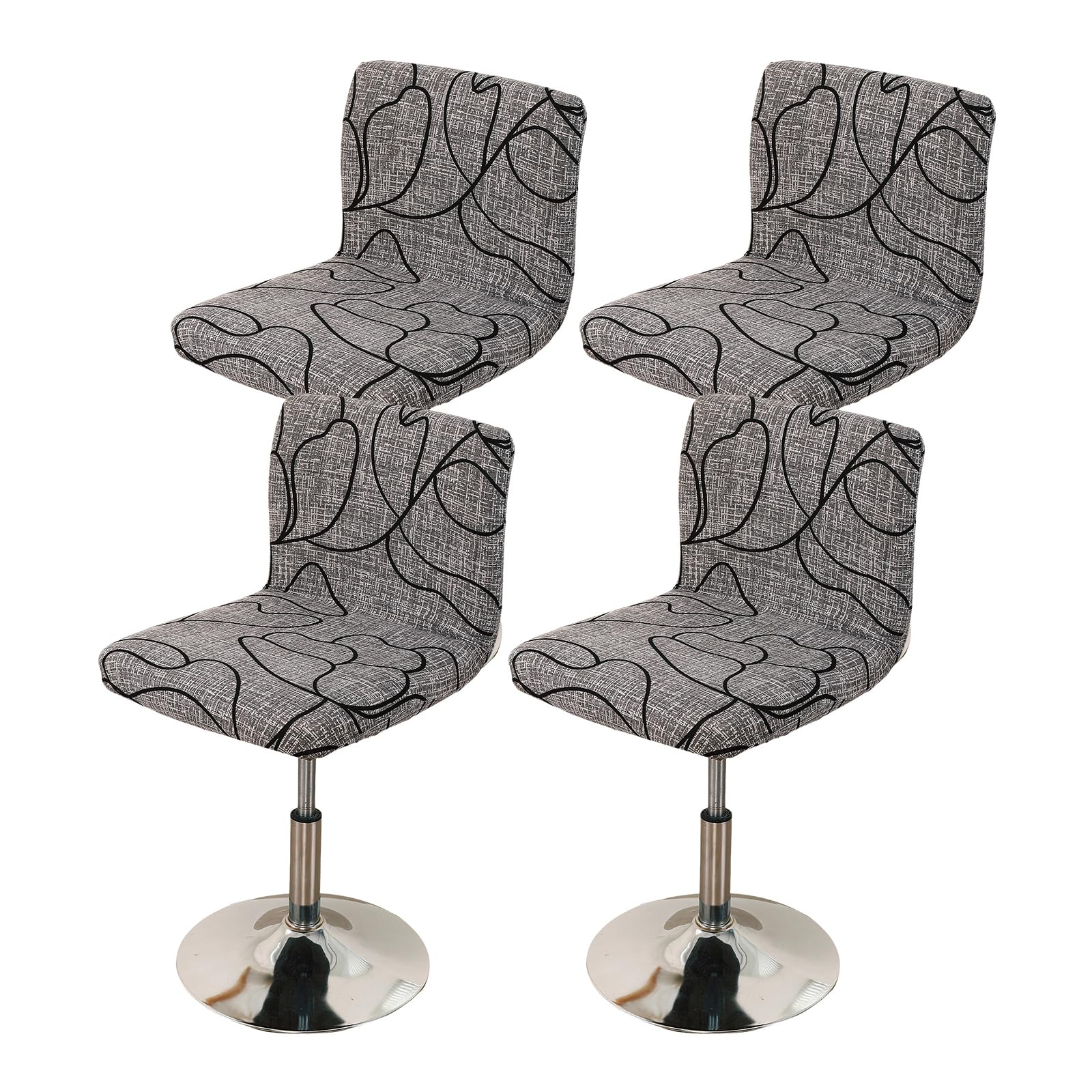 FUANGUI Bar Stool Covers Set of 4, Stretch Bar Stool Chair Cover Slipcovers, Floral Print Counter Stool Bar Chair Covers for Kitchen Pub Dining Room (