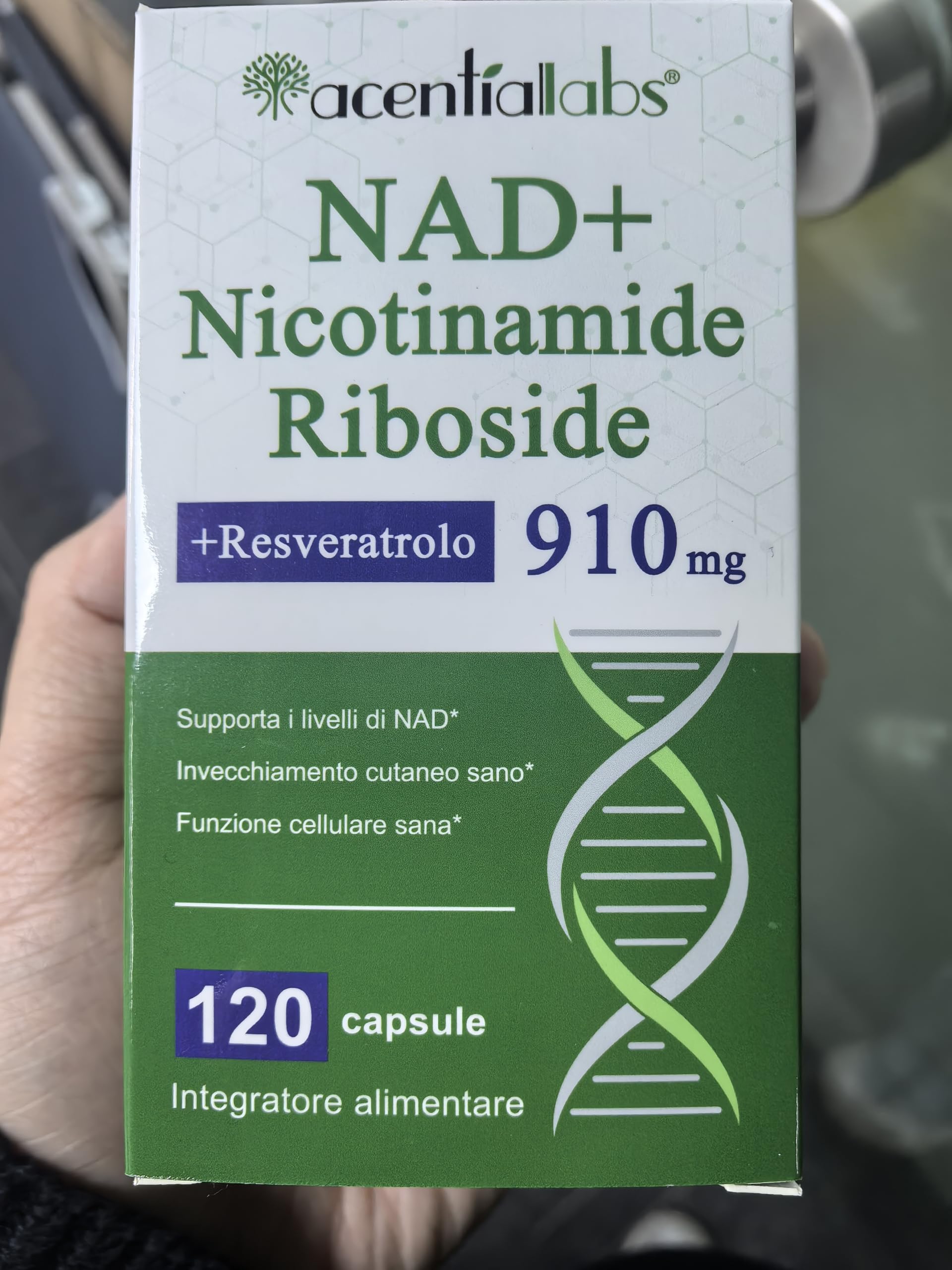 NAD+ Supplement, 900 MG NAD+ Resveratrol, Nicotinamide Riboside & Quercetin for Men and Women, 120 Capsules