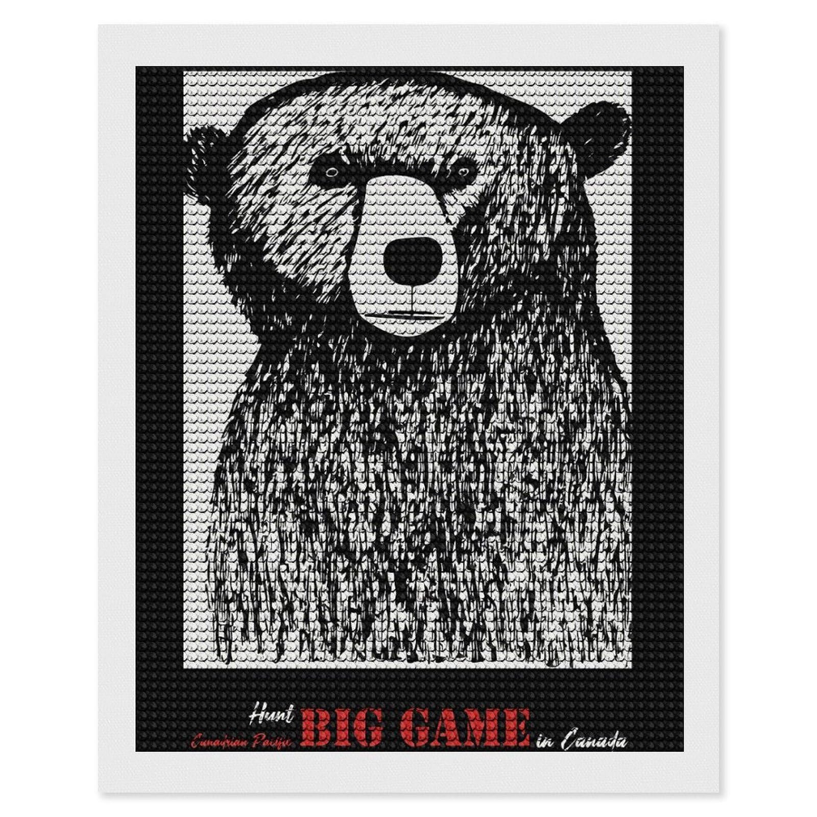 Junmoney Hunt Big Game Canada Diamond Painting Set 16"x20", Modern Decor, for Beginners, Printed Canvas, Thoughtful Handmade Gift, with Tool Kit