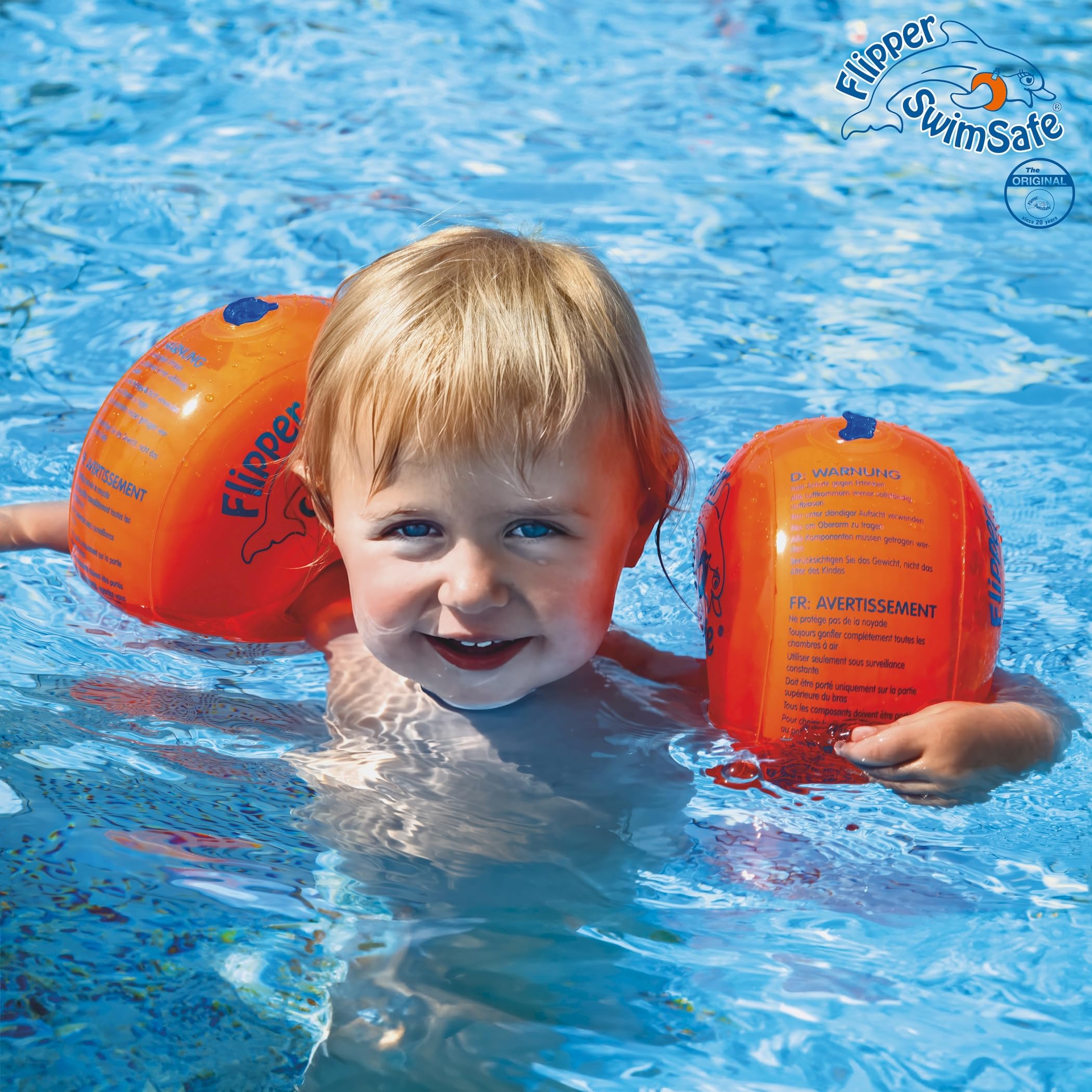 Flipper SwimSafe Aide à la Natation pour Les Tout-Petits, brassards avec Noyau en Mousse PE incassable pour Apprendre à Nager, vainqueur du Test Stiftung Warentest 05/2024