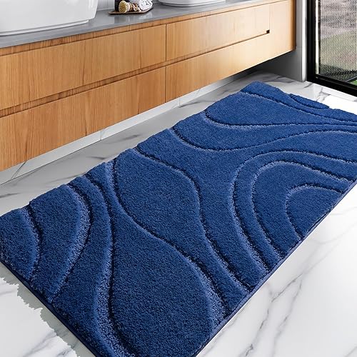 Miniatura 18 de DEXDE Alfombras de Baño, Alfombra de Microfibra Suave y Afelpada, Alfombras de Baño Antideslizantes para Piso de Baño, Lavables a Máquina, Alfombra