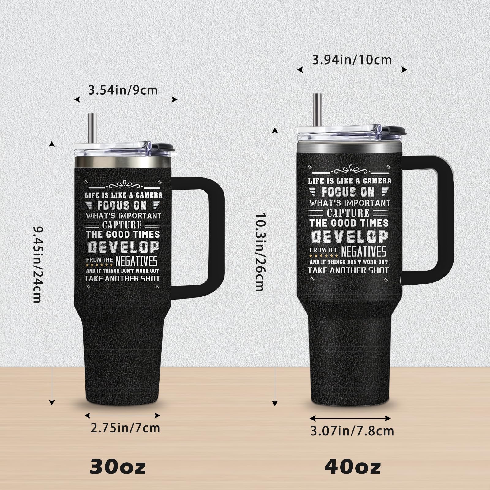 Photographer Gifts for Women Men Tumbler with Handle Straws 40oz Photography Lovers Camera Lens Coffee Cup Mugs, Cool Photographers Birthday Christmas Gift