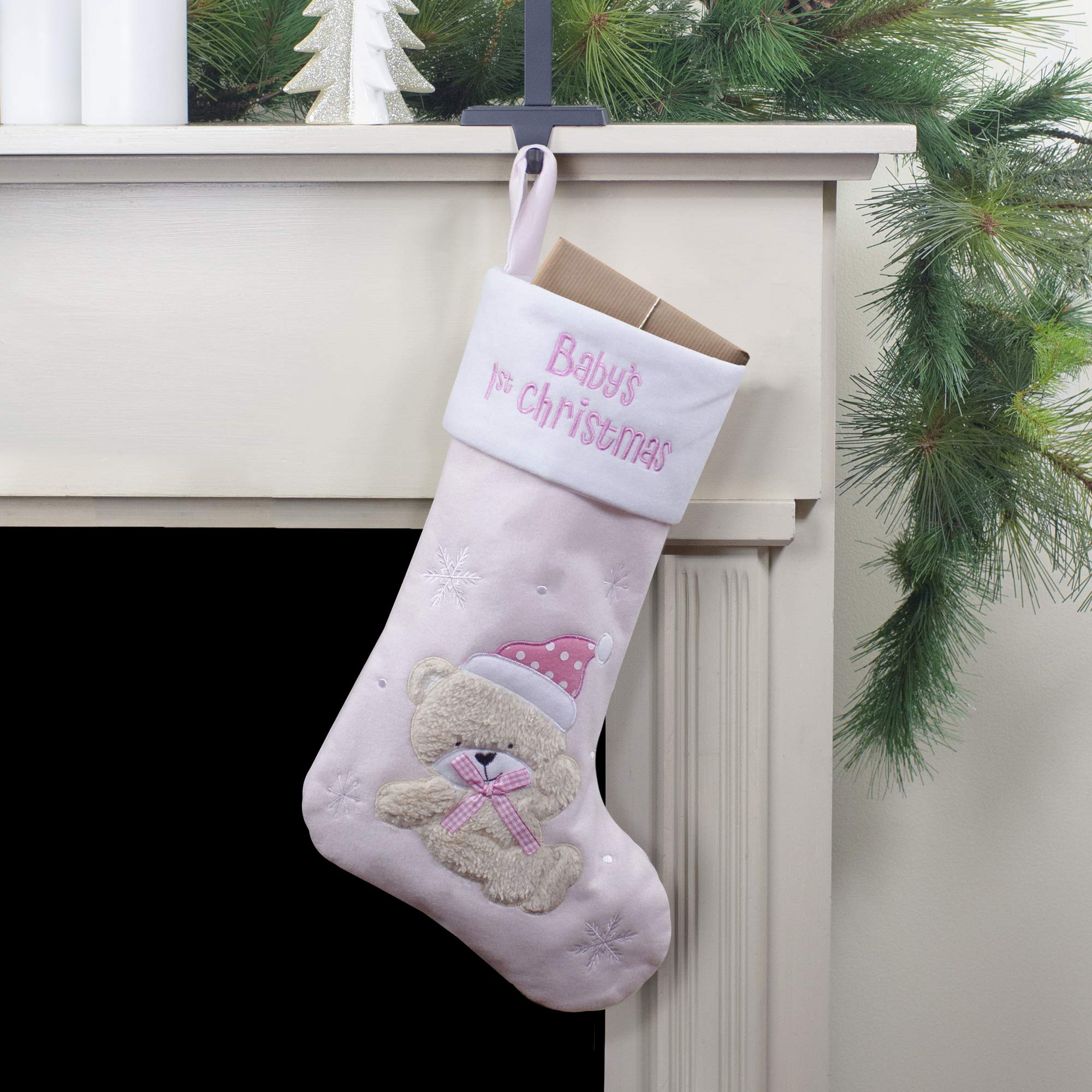 Northlight Baby's 1st Embroidered Teddy Bear Christmas Stocking, 19