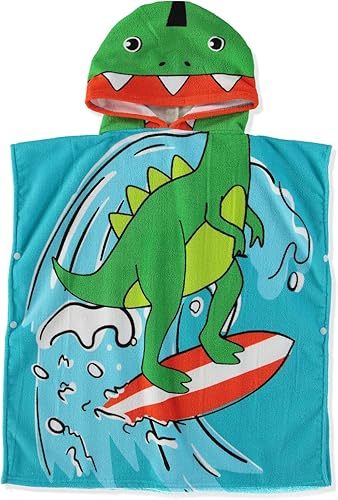 Toalla de playa absorbente con capucha para niños y niñas, toalla de baño de microfibra con broches laterales (unicornio, 2-3T), 22.00 x 21.00