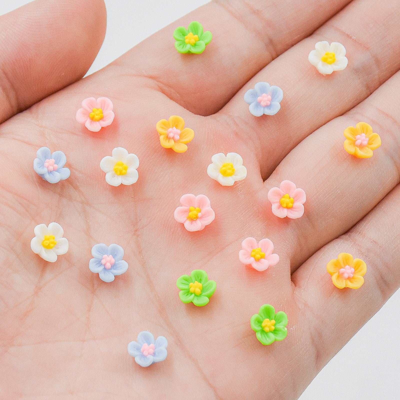 100 Pieces Mini Flowers for Crafts Dollhouse Miniatures Resin Tiny Things Micro Flowers for Dollhouse Fairy Garden Micro Landscaping Decoration - Image 2