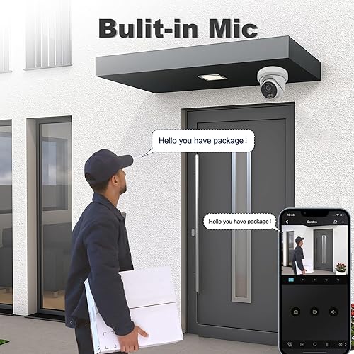 Miniatura 4 de UNILOOK Cámara PoE de 4 MP, Cámara PoE de seguridad de torreta para interiores y exteriores, Visión nocturna a color de luz dual inteligente,