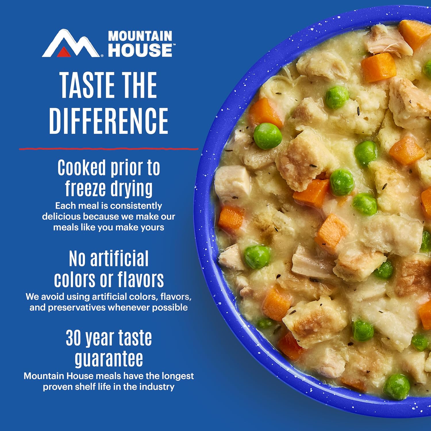 Mountain House Chicken & Dumplings | Freeze-Dried Food for Camping, 4 Servings, 30-Year Shelf-Life, 2-Pack