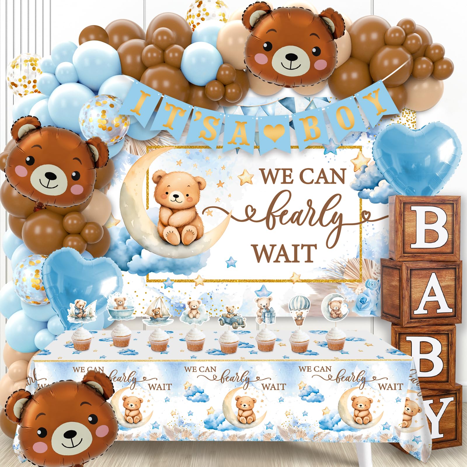 DataMoon Teddy Bear Baby Shower Decorations