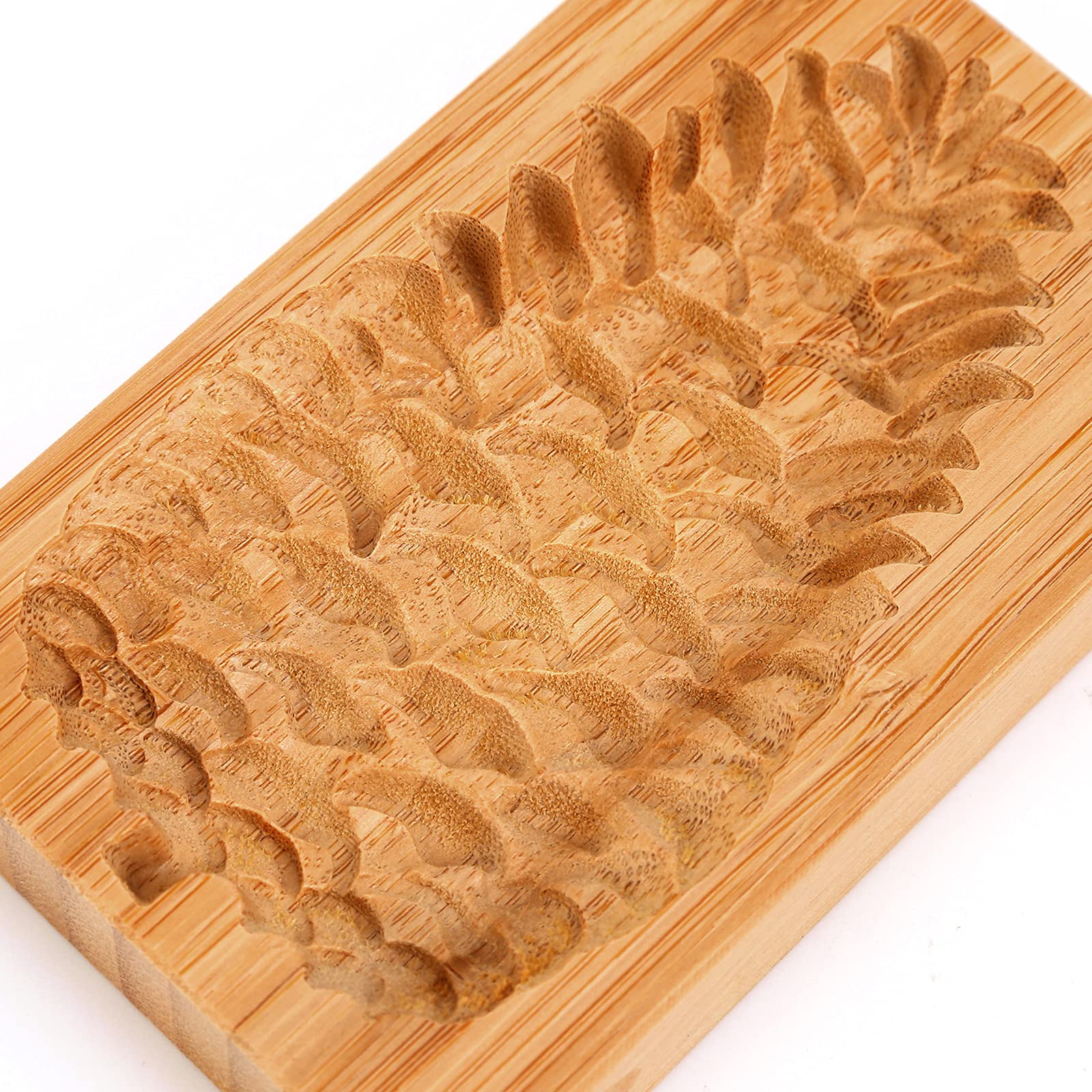 Moule à Biscuits Bois Motif Pomme De Pin Pignon 3D 13x8 Cm Antiadhésif Pâtisserie