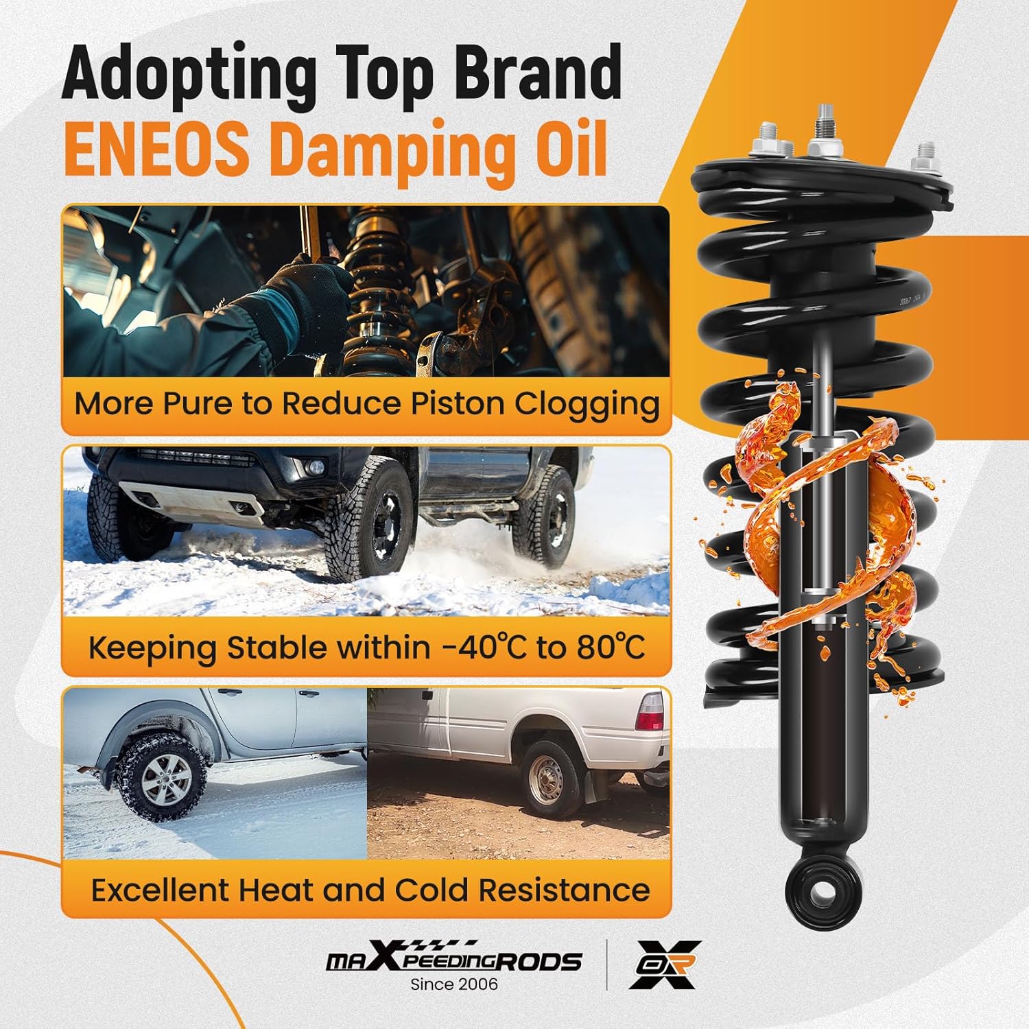 maXpeedingrods Front Struts for Nissan Titan 4WD 2004-2015, 171358 1345497 Shock Absorbers Complete Struts with Coil Spring Assembly 11300 2Pcs