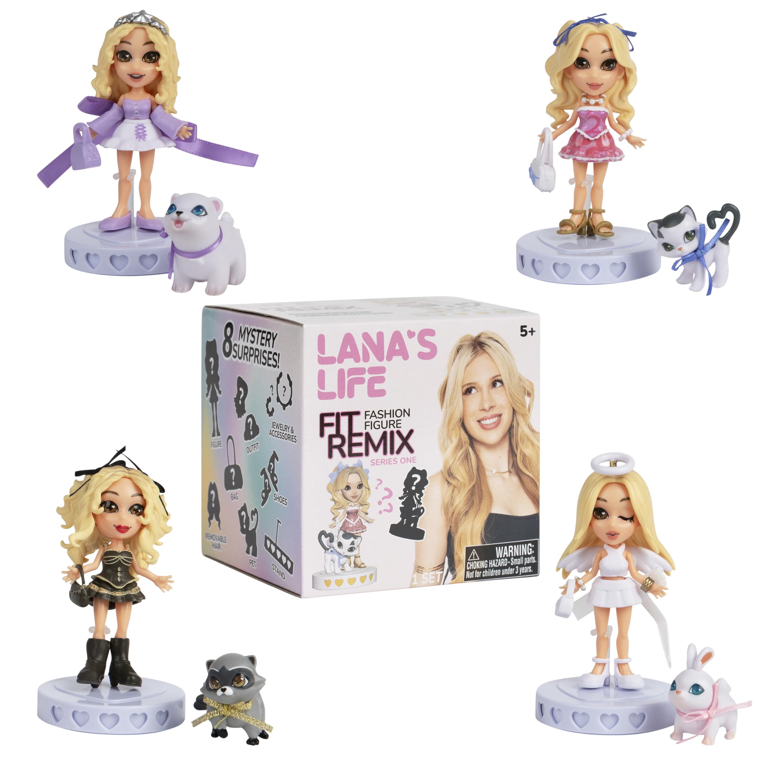 Lana’s Life Fit Remix Mini Boutique Figures – 3" Fashion Dolls with 8 Mystery Accessories – Mix & Match Hair, Outfits & Jewellery