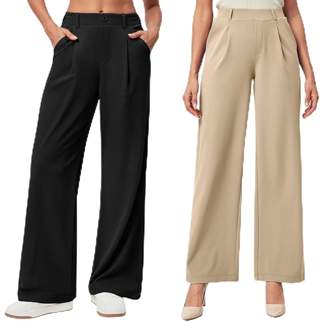 Ewedoos Wide Leg Pants Woman Stretchy Work Dress Pants Women
